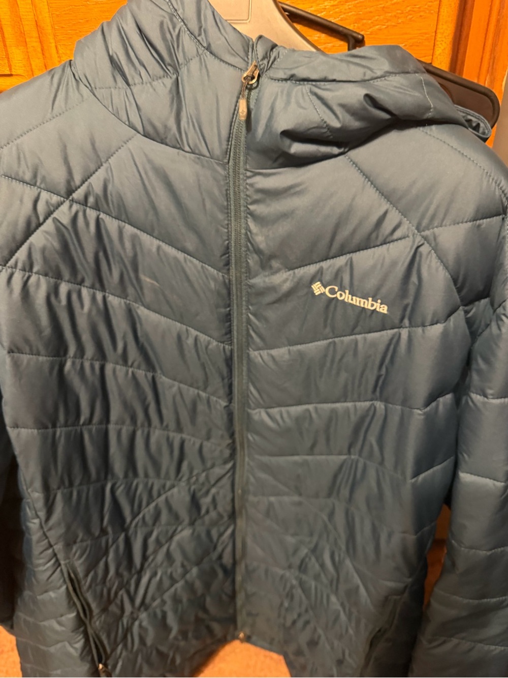 Columbia Navy Blue Hooded Puffer Jacket
